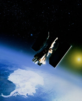 Artwork of Nimbus-7 in orbit over Antarctica Artwork of Nimbus-7 in orbit over Antarctica