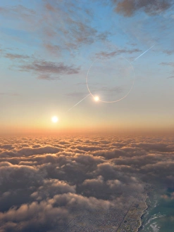 Artwork of planet around binary Kepler-35 Artwork of planet around binary Kepler-35