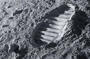 Astronaut footprint on the Moon