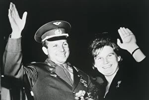Images Dated 13th April 1985: Astronauts Yuri Gagarin & Valentina Tereshkova