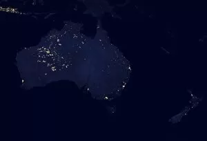 Light Pollution Gallery: Australia at night, satellite image