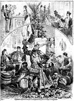 Beer drinkers, 19th Century illustration