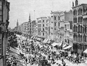 Human Geography Gallery: Broadway street scene, 1880s C017 / 6845