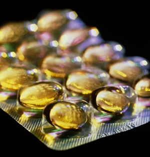 Bubble pack of cod liver oil capsules Bubble pack of cod liver oil capsules
