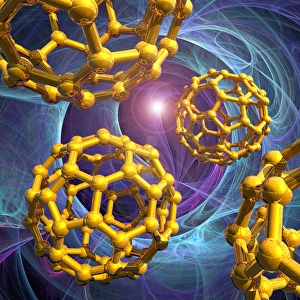 Nanotechnology Gallery: Buckyballs, artwork F008 / 3349