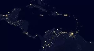 Light Pollution Gallery: Central America at night, satellite image