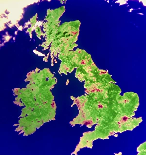 Coloured satellite image of the British Isles Coloured satellite image of the British Isles