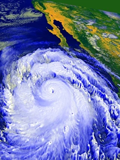 Coloured satellite image of Hurricane Linda Coloured satellite image of Hurricane Linda