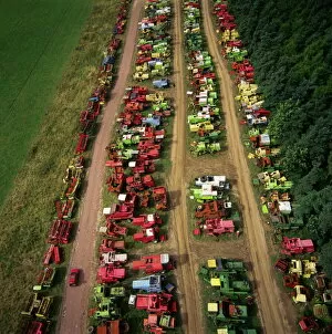 Aerial Photography Gallery: Combine harvesters in a scrapyard