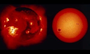 Comparison of visible & X-ray images of Sun Comparison of visible & X-ray images of Sun