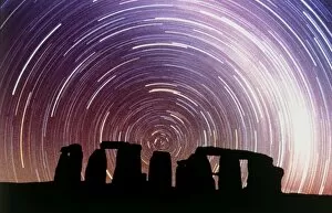 Images Dated 30th September 2004: Composite image of star trails over Stonehenge
