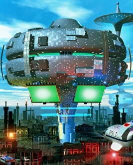 Computer artwork of a city of the future Computer artwork of a city of the future