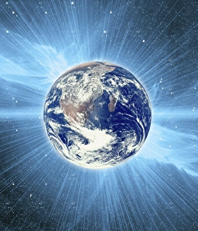 Computer artwork of the Earth with a glow Computer artwork of the Earth with a glow