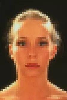Images Dated 27th February 1995: Computer graphic of pixelated face of a woman