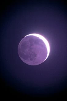Crescent moon, showing earthshine