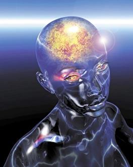 Cybernetic Gallery: Cyborg brain, artwork C016 / 5792