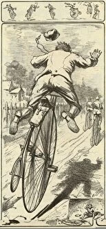Images Dated 25th July 2012: Cycling accidents, 19th century artwork C013 / 7905