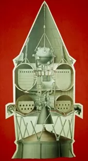 Images Dated 20th June 2003: Diagram of the Soviet Luna-1 spacecraft