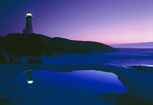 Dusk view of lighthouse, Nova Scotia Dusk view of lighthouse, Nova Scotia