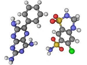 Dyazide diuretic drug molecule Dyazide diuretic drug molecule