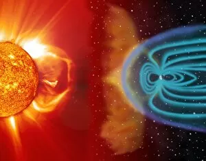 Images Dated 19th May 2003: Earths magnetosphere, artwork