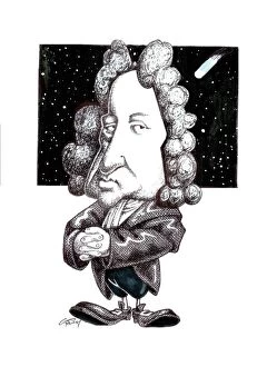 Halleys Comet Gallery: Edmond Halley, caricature C015 / 6703