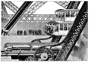 Eiffel Tower lift and hydraulics, 1889 C013/8760 Eiffel Tower lift and hydraulics, 1889 C013/8760