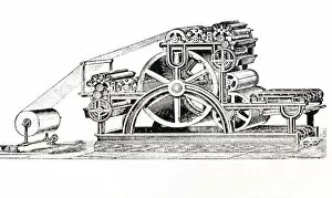 Engraving of the Bullock Rotary Press of 1865