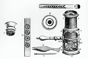 Engraving of a Wilson microscope Engraving of a Wilson microscope
