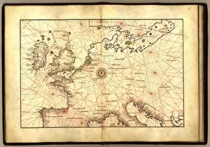 Images Dated 14th August 2009: Europe, 16th century nautical map