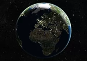 Human Population Gallery: Europe at night, satellite image