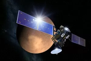 Mars Rovers Gallery: ExoMars TGO spacecraft at Mars, artwork C016 / 6390