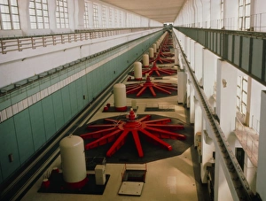 Generator hall of Russian hydropower station Generator hall of Russian hydropower station