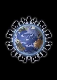 Global flu pandemic, conceptual artwork Global flu pandemic, conceptual artwork