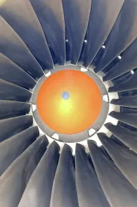 Boeing 747 Prints: Aeroplane Engine Print: Close-up of Boeing 747 Turbine Blades