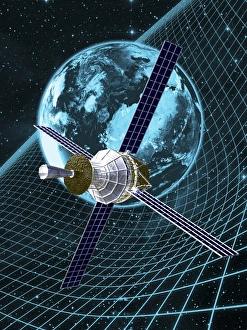 Gravity Probe B satellite, artwork Gravity Probe B satellite, artwork