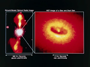 Ground and HST images of NGC 4261 core & dust disc Ground and HST images of NGC 4261 core & dust disc