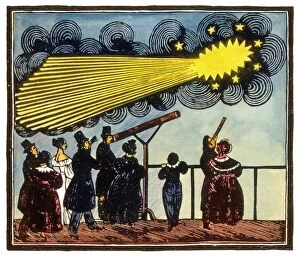 Planetary Science Collection: Halleys comet, 19th Century artwork