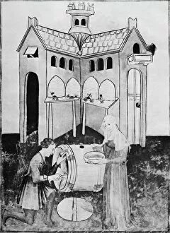 Harvesting honey, 15th century