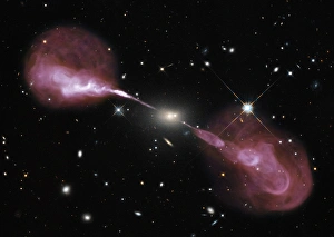 Hercules A galactic jets, composite image Hercules A galactic jets, composite image