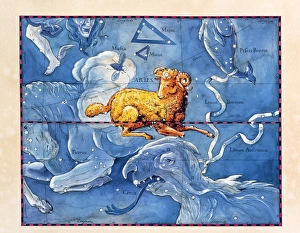 Historical artwork of the constellation of Aries Historical artwork of the constellation of Aries