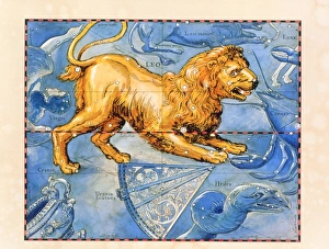 Historical artwork of the constellation of Leo Historical artwork of the constellation of Leo