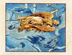 Historical artwork of the constellation of Virgo Historical artwork of the constellation of Virgo