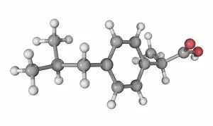 Ibuprofen anti-inflammatory drug molecule