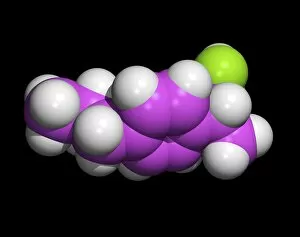 Ibuprofen molecule, painkilling drug