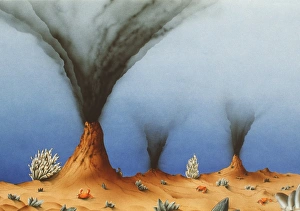 Images Dated 1st December 1992: Illustration of deep sea life at hydrothermal vent