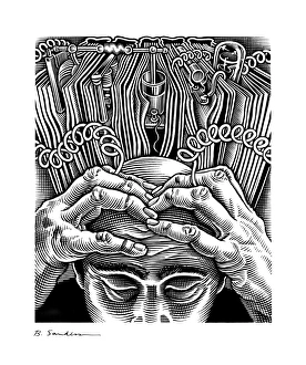Cybernetic Gallery: Information overload, conceptual artwork