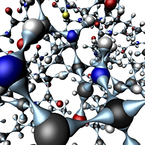 Insulin molecule, close-up view Insulin molecule, close-up view