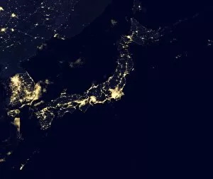 Light Pollution Gallery: Japan at night, satellite image