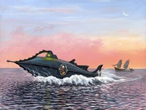Jules vernes nautilus submarine artwork